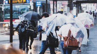 雨の都市部