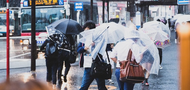 雨の都市部