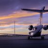 67航空機と夕焼け